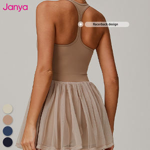 Janya Mujer Custom Pickleball Wear Golf Tenis Yoga Faldas 2 en 1 Falda de malla Pantalones cortos incorporados Vestido deportivo Atlético ecológico - Product Image 5