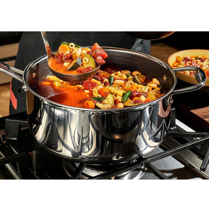 High Quality Modern Style <b>Soup</b> Stock <b>Pots</b> Ceramic Non-Stick Triply Stainless Steel Saucepan Dishwasher Safe Oven Safe Gas - Product Image 3