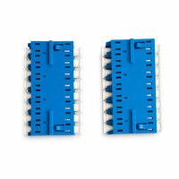 Kopling Optik 8-Fiber LC UPC Singlemode Tanpa Flens Biru Female to Female untuk Pusat Data Densitas Tinggi 1U 2U
