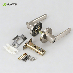 Set Kunci Privasi Modern - Gagang Pintu dari Paduan Seng dengan Roset & Indikator untuk Kamar Mandi/Kamar Tidur - Product Image 2