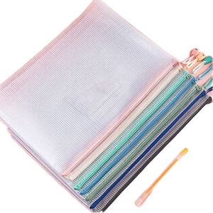 Paquete de 30 Bolsas de Almacenamiento de Documentos Tamaño Carta A4, Bolsa de Plástico Personalizada con Cierre de Cremallera, Carpetas de Archivo de Malla Duradera para Oficina - Product Image 1