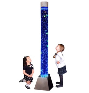 Tube à bulles acrylique de pilier d'eau de lumière led brillant personnalisé pour la décoration de fête - Product Image 1