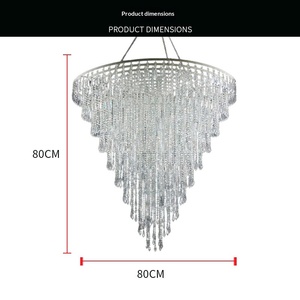Lustre d'hôtel en forme de branche <span class=keywords><strong>argent</strong></span>ée, en acrylique et fer, avec perles, luminaires suspendus ronds pour la décoration de mariage - Product Image 6