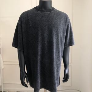 Logo personnalisé surdimensionné blanc uni vintage 100% coton lavage à l'acide été chaud décontracté ample Streetwear vêtements t-shirts pour hommes - Product Image 5