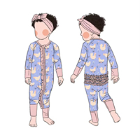 Le nouveau pyjama une pièce plissé pour bébé peut être personnalisé avec un tissu en bambou imprimé à motifs, adapté au printemps et à l'automne