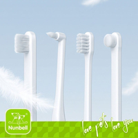 Ensemble de brosses à dents pour animaux de compagnie Nunbellpets à plusieurs têtes, ultra douces, à micro-bristles, pour nettoyer les dents des chiens et des chats, kit de soins bucco-dentaires