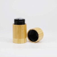 Tabung gulung naik bau kayu bambu alami, wadah deodoran plastik bagian dalam 15ml 30ml 50ml
