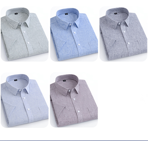 Chemises d'affaires décontractées <span class=keywords><strong>en</strong></span> lin <span class=keywords><strong>pour</strong></span> hommes <span class=keywords><strong>pour</strong></span> l'été Mode respirante Cool Chemises à manches courtes polyvalentes <span class=keywords><strong>pour</strong></span> hommes - Product Image 6