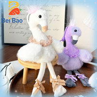 En stock, vente en gros usine : Porte-clés peluche flamant rose Kawaii de 4 pouces, styles variés, pour breloque de sac