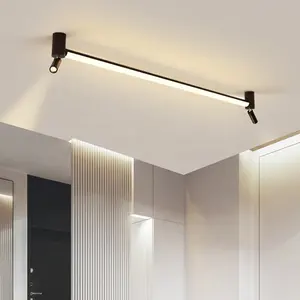 Lampu Sorot aluminium 32W dapat diredupkan, lampu spot led ganda kepala ruang tamu dapat disesuaikan