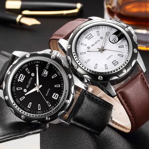 Wlisth S504 Orologio da Polso da Uomo con Calendario, Quadrante Grande, Cinturino in Pelle, Lancette Luminose, Stile Sportivo - Product Image 1