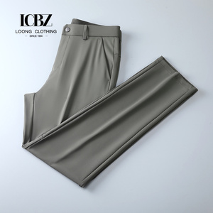 Pantalon de Costume Décontracté d'Été Ample à Coupe Droite pour Hommes, Grande Taille, en Laine/Soie Extensible et Imperméable – Vente en Gros - Product Image 1