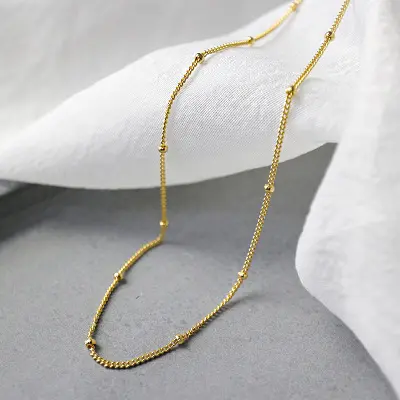 925 joyería de plata mujer gargantilla Collar para niñas oro de 18 quilates último diseño collar de cuentas