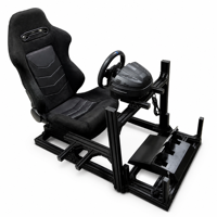 Cockpit de simulation de course 3060 4080 avec cadre en aluminium à rainures en T et siège baquet en cuir réglable pour simulateur de jeu CE RoHS
