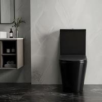 WC en céramique noir mat deux pièces à chasse directe, économie d'eau, pour salle de bain
