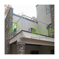 ACE Nouveau Design Intérieur/Extérieur Escalier Câble Métallique Balustrade Main Courante Aluminium Balcon Poteau Vertical