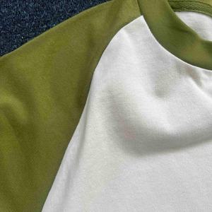 Colección Primavera-Verano de Ropa Masculina, 280G, Color en Contraste, Manga Corta Raglán, Marca Americana de Moda, 100% Algodón Transpirable - Product Image 2