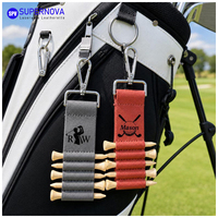 Sac de golf personnalisé étiquette en cuir Golf Tee Holder Laserable similicuir balle de golf marqueur porte-clés accessoires