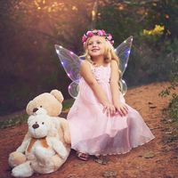 Jumon Elektrische Leuchtende LED-Feen-Engelsflügel Glühende Elfen-Prinzessin Kostüm Kinder Mädchen Geburtstagsparty Umweltfreundlich RGB