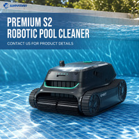 Robot Pembersih Kolam Renang Tanpa Kabel WYBOT S2 90W Motor Tanpa Sikat 180um Filtrasi Ganda Dapat Memanjat Dinding Kontrol APP 7800mAh