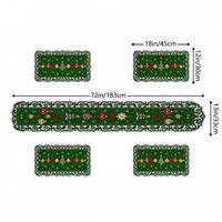 Nouvel ensemble de chemin de table et de sets de table 2027, motif bonhomme de neige de Noël, style vintage en dentelle, 100% polyester, lavable, pour la maison et les fêtes, pour l'exportation