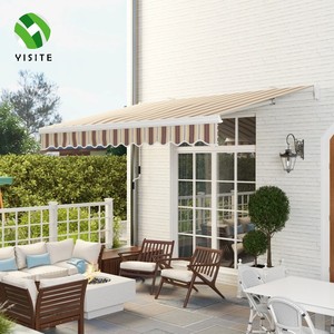 Auvent rétractable en aluminium robuste avec protection solaire en PVC, télécommande motorisée, conception <span class=keywords><strong>cassette</strong></span> intégrale - Product Image 1