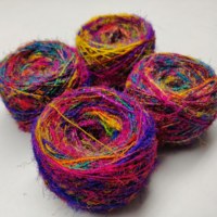 Fil fantaisie 100% Soie de Mûrier de Qualité Supérieure, Écologique, Filé à la Main, Teint, pour Broderie, Tissage, Tricot, Filé à l'Anneau, Recyclé, Style Sari