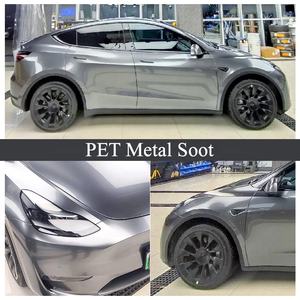 Film de protection de carrosserie en vinyle PVC brillant pour voiture - Gris foncé et noir mat, film changeant de couleur, anti-rayures - Product Image 3