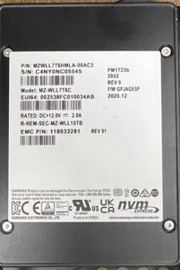 MZWLL7T6HMLA-000C9 118000742 PM1723b 7.68TB TLC PCI Express 3.0x4 NVMe U.2โซลิดสเตทไดรฟ์ภายใน2.5นิ้ว (SSD) - Product Image 3