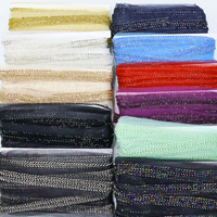 Tissu en tulle brodé de dentelle perlée Sfifa pour la décoration de caftan et takchita