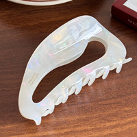 DOWELL Pince à cheveux en acétate extra-large, simple et polyvalente, pour chignon délicat, pince requin haut de gamme et puissante, accessoire de coiffure élégant