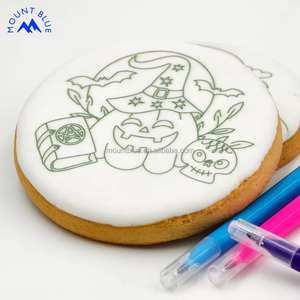 Halloween DIY Vòng Cookie Đóng gói hộp sơn trang trí nội thất Biscuit bán buôn trứng hình cookie với hoa và các công cụ vẽ tranh khác - Product Image 2