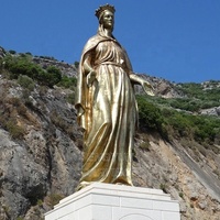 Sculpture personnalisée en bronze de la Vierge Marie, Mère de Dieu, avec bras ouverts, pour église chrétienne extérieure