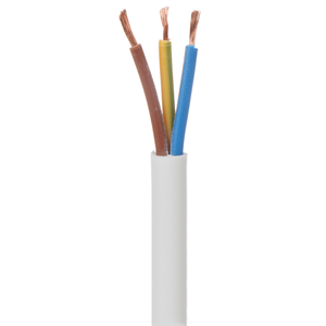 Omy/H05VVF 300/500V สายไฟสีขาว3x0.5, 3x0.75, 3x1, 3x1.5, 3x2.5, ทองแดง100%, ปลอกพีวีซีม้วน100เมตร - Product Image 1