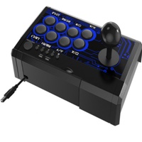 Manette d'arcade Fightin 7 en 1, joystick de rue filaire en ABS noir pour PC Android / pour Lite