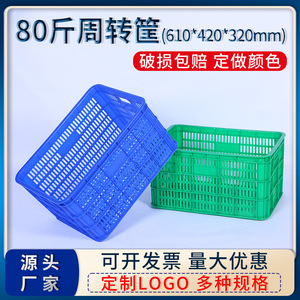 Blue Plastic Turnover <b>Basket</b> 610x420x320mm Mesh Rectangular For <b>Eggs</b> Vegetables Clothing Eco Friendly PE Material - Product Image 5