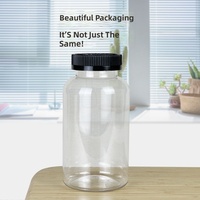 Bouteilles personnalisées pour médicaments et compléments alimentaires, emballage pharmaceutique, bouteilles transparentes en PET, logo personnalisable, bouchons métalliques pour