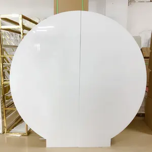 Ifag — arrière-plan rond en acrylique blanc pour fête de naissance bébé, toile de fond murale de mariage 2m