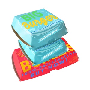 ZY đôi Burger hộp vỏ sò duy nhất ăn trưa hộp món tráng miệng phục vụ thanh trượt ngón tay thực phẩm tàu sân bay với lật nắp hộp bảng trắng - Product Image 2