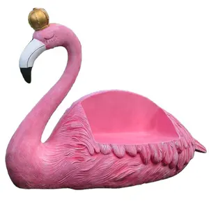 Vườn Chủ Đề Công Viên Đạo Cụ Kích Thước Cuộc Sống Sợi Thủy Tinh Nhựa Thiên Nga Động Vật Flamingo Ghế Điêu Khắc Mô Hình Để Bán