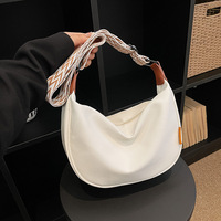 Sac bandoulière décontracté en nylon pour femme, nouvelle collection 2026, style coréen tendance, sac boulette à fermeture éclair, grande capacité, en toile