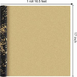 <b>Black</b> Gold Wrapping Paper Roll Reversible Metallized Paper 23.4 Square Feet For Birthday Graduation Gift <b>Wrap</b> - Product Image 4