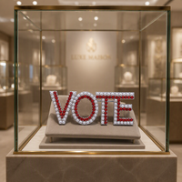 Broche personnalisée en perles pour vote de la Sororité grecque, motif lettre rouge DST, bijou pour cadeau d'anniversaire