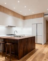Ensemble de cuisine modulaire personnalisé, design moderne, plan de travail en marbre, armoires de cuisine en MDF, prêt à assembler, pour usage en centre commercial et en villa