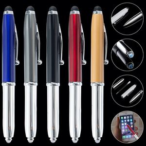 Wholesale 3-in-1 LED Light Metal Ballpoint <b>Pen</b> With Touch Stylus Screen Customized Laser Printed Logo for Mobile Table Phone - Product Image 6