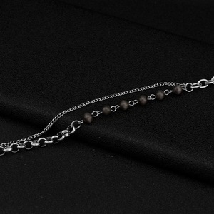 Bracelet Chaîne Géométrique Double Couche en Acier Titane Style Hip-Hop Unisexe, Design Niche Populaire 2026, Bijou Tendance - Product Image 5