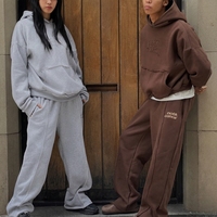 Ensemble survêtement unisexe oversize avec logo brodé 3D, pantalon large Y2K, streetwear décontracté, personnalisable en gros