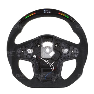 Volant en cuir en fibre de carbone de haute qualité, design sportif, ajustement parfait pour Toyota Supra, style course avec surpiqûres rouges - Product Image 3