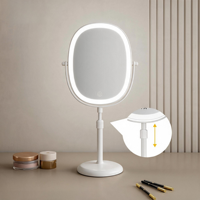 Desktop Tabletop Adjustable Lift Stand Metal+Glass 7X Magnifying Stepless Dimming Lighted LED Touch Switch Personalized Mirror