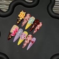 2025 nouveauté luxe longue ballerine cercueil diamant presse-on ongles à la main faux ongles pour l'application du doigt nouveau Design